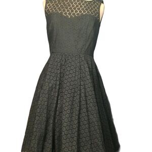 Betsey Johnson Black Eyelet Sleeveless Cocktail Dress Party Wedding New Years 2